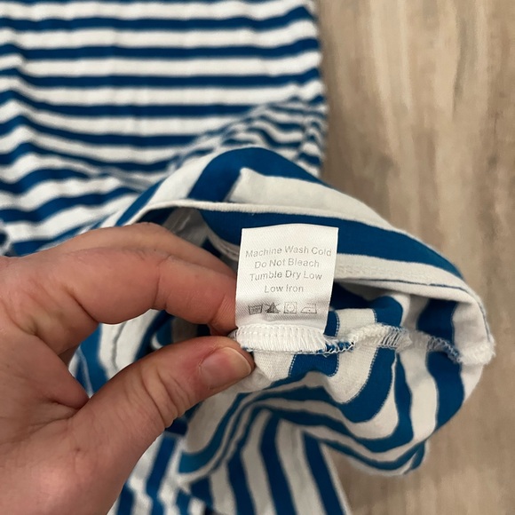TUCKERNUCK Women’s Stella Blue & White Striped Shirt Dress Short Sleeves - Small - Picture 6 of 8